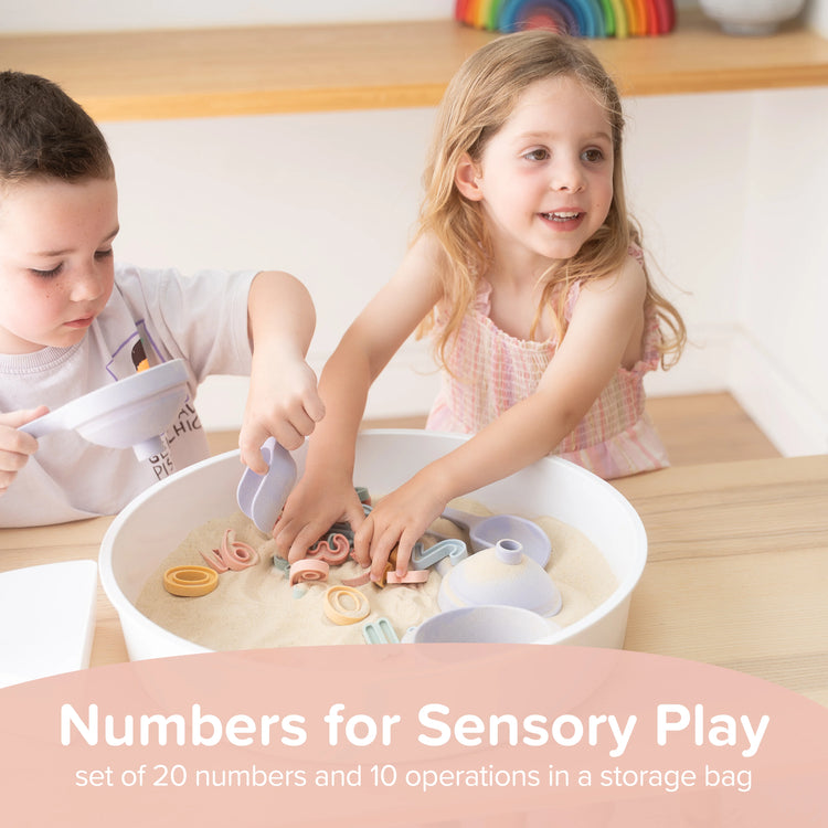 Numbers for Sensory Play - Set of 20 numbers and 10 operations in a storage bag