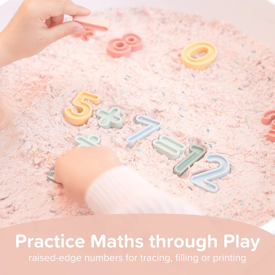 Practice Maths Through Play - Raised-edge numbers for tracing, filling or printing