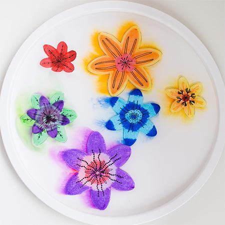 Flower outlines to create water blossoms