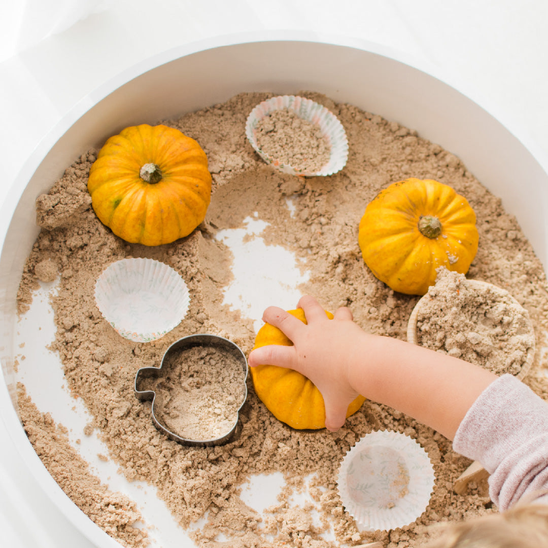 Pumpkin cloud dough in PlayTRA