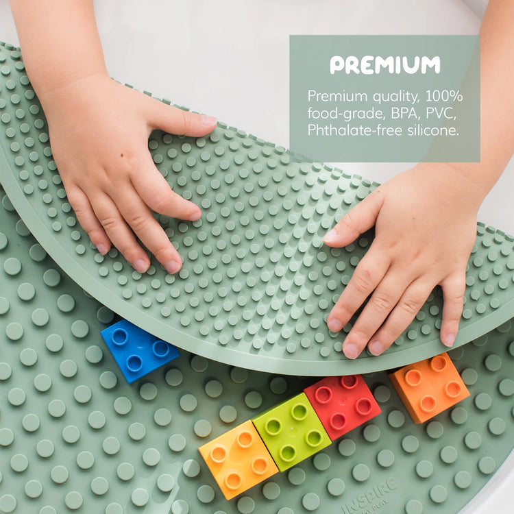 Extend your child’s construction fun with these brilliant double-sided building block mats. Suitable for use with popular modular building blocks. Ideal for creating small world set-ups and keeping precious builds safe so they can be returned to. One side can be used for toddler bricks, the other for more intricate builds.