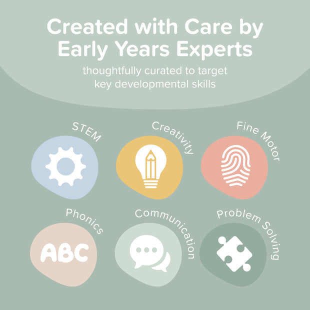 Created with Care by Early Years Experts. Thoughtfully curated to target key developmental skills.