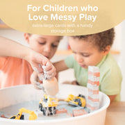 For Children who Love Messy Play. Extra-large cards with a handy storage box.