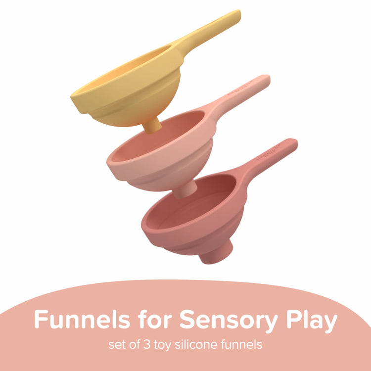 Funnels for Sensory Play - Set of 3 silicone funnels