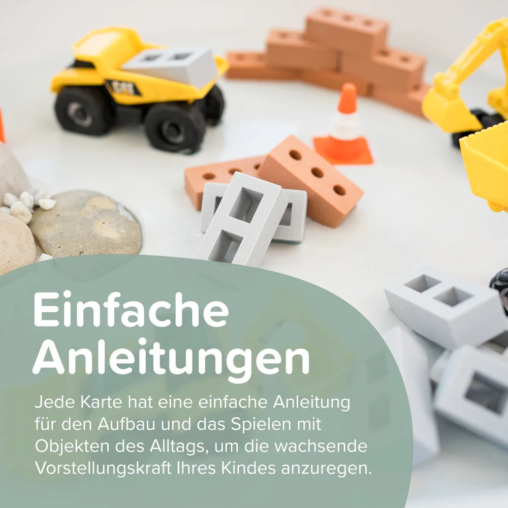 Miniature silicone play bricks and blocks with construction toys
