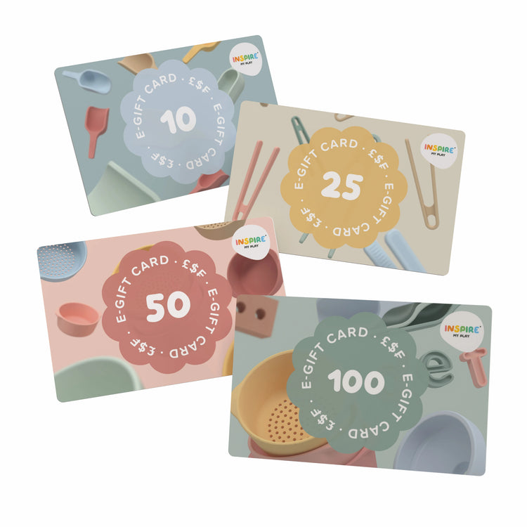 Inspire My Play Digital Gift Cards on White Background