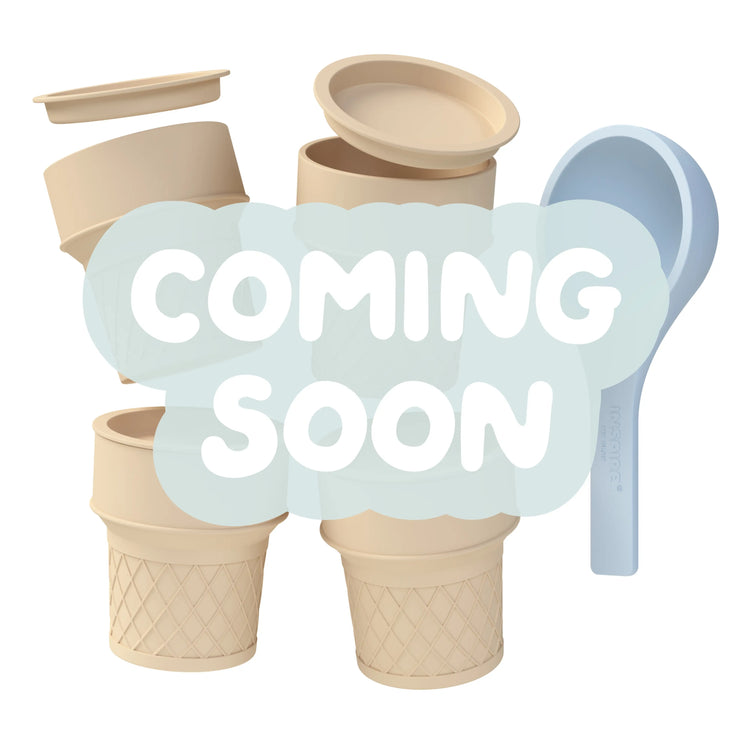 Silicone natural-beige Ice Cream Toys with text overlay: “COMING SOON” on a white background.