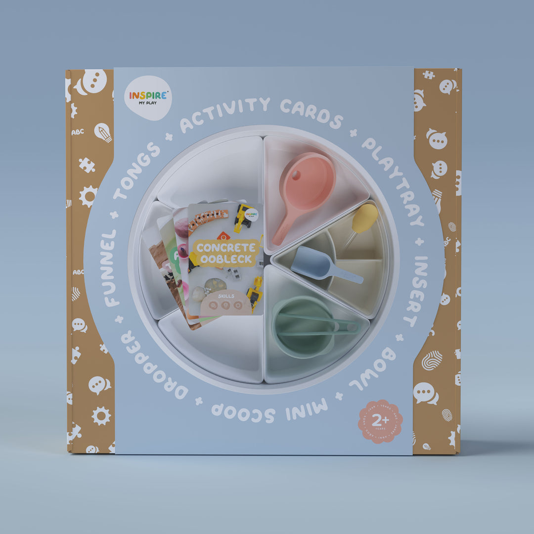 Front of box packaging for the Inspire My Play Starter Set.