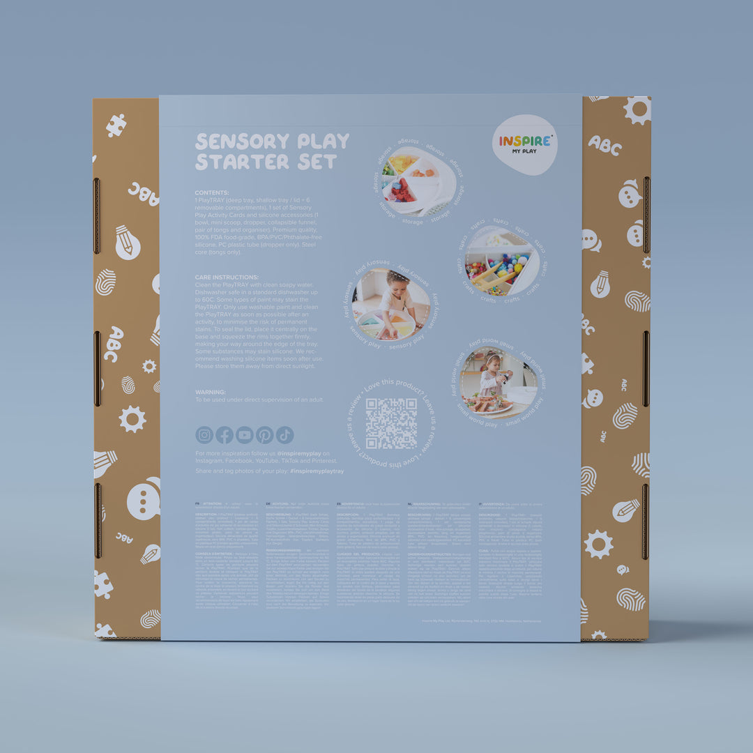 Back of box packaging for the Inspire My Play Starter Set.