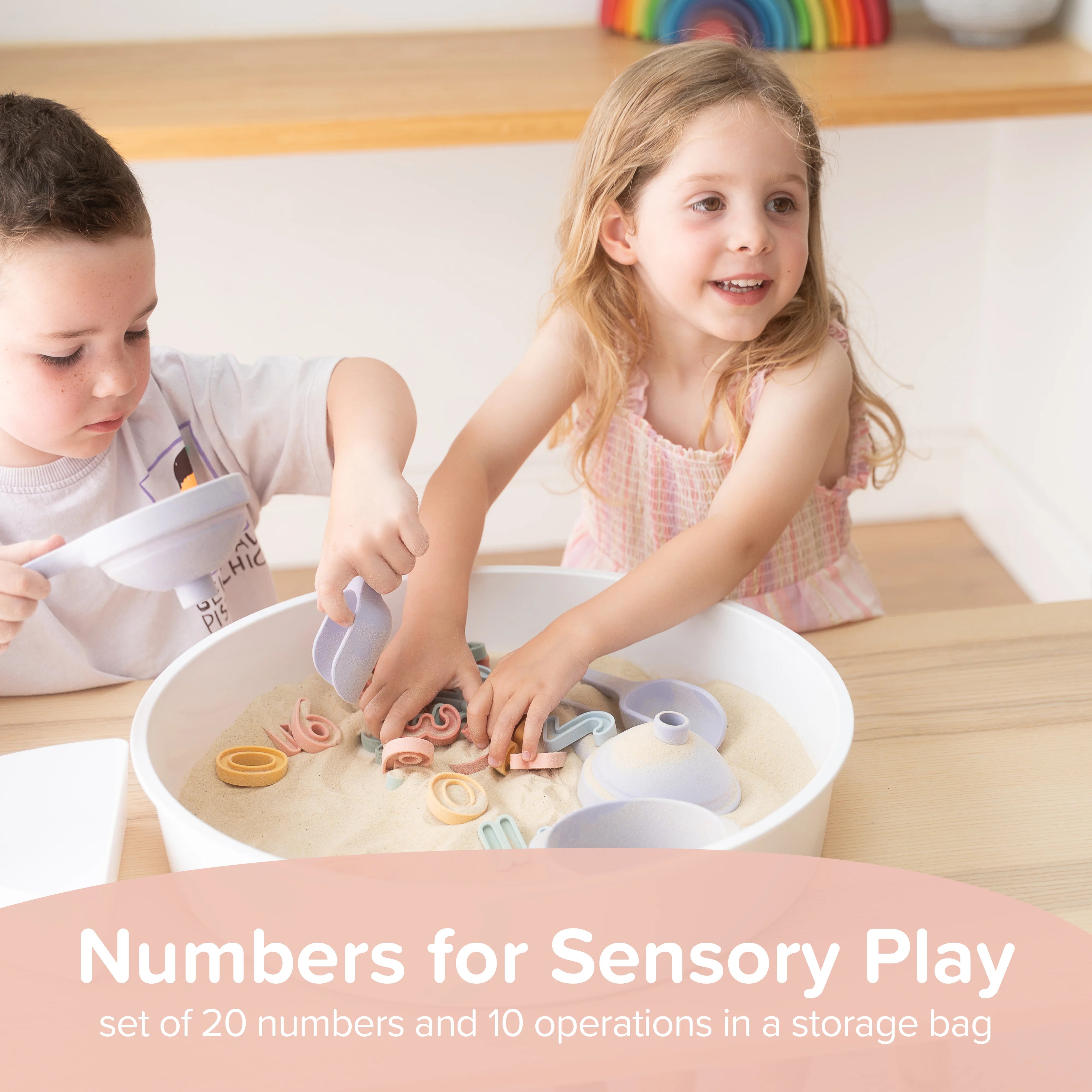 Numbers for Sensory Play - Set of 20 numbers and 10 operations in a storage bag