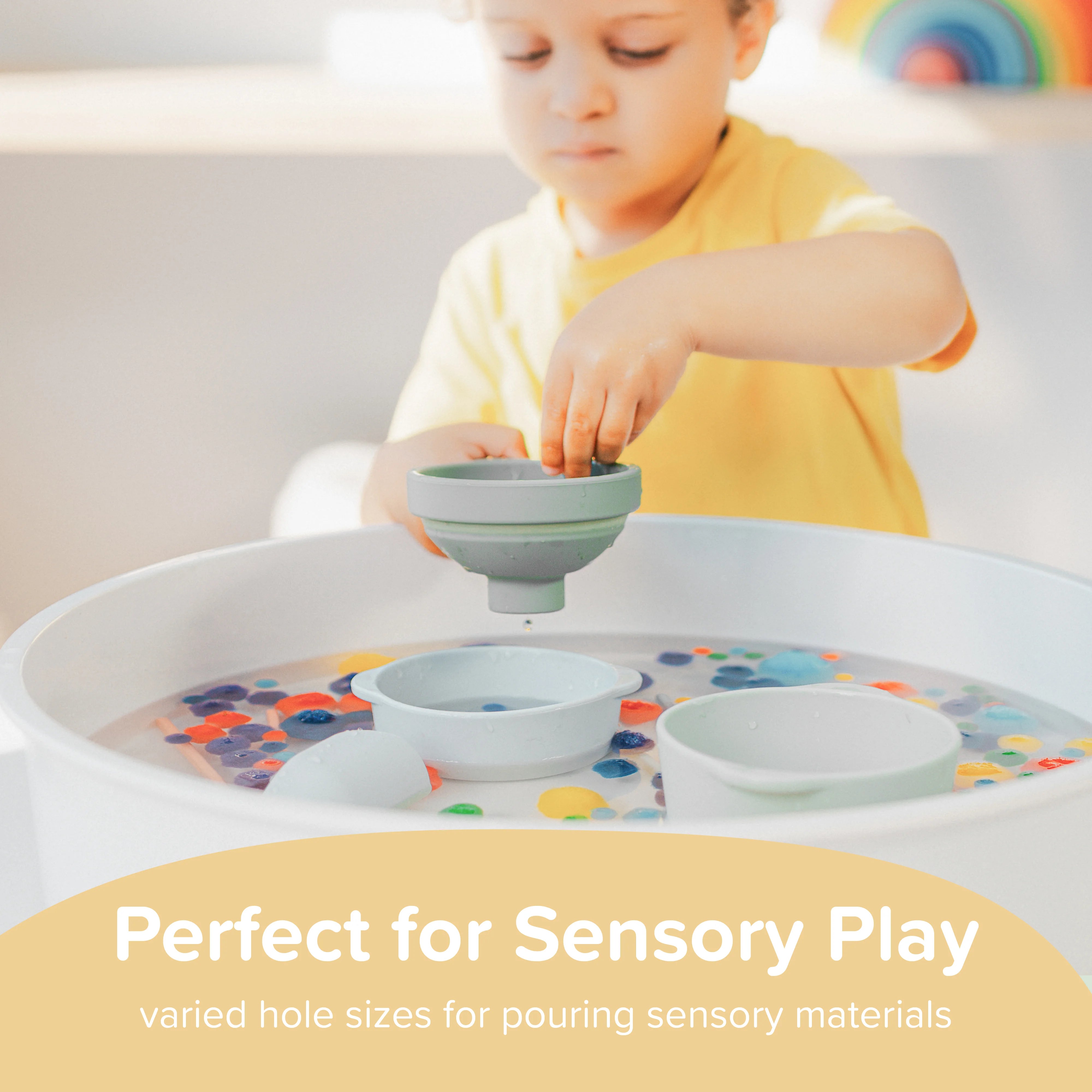 Perfect for Sensory Play - Varied hole sizes for pouring sensory materials