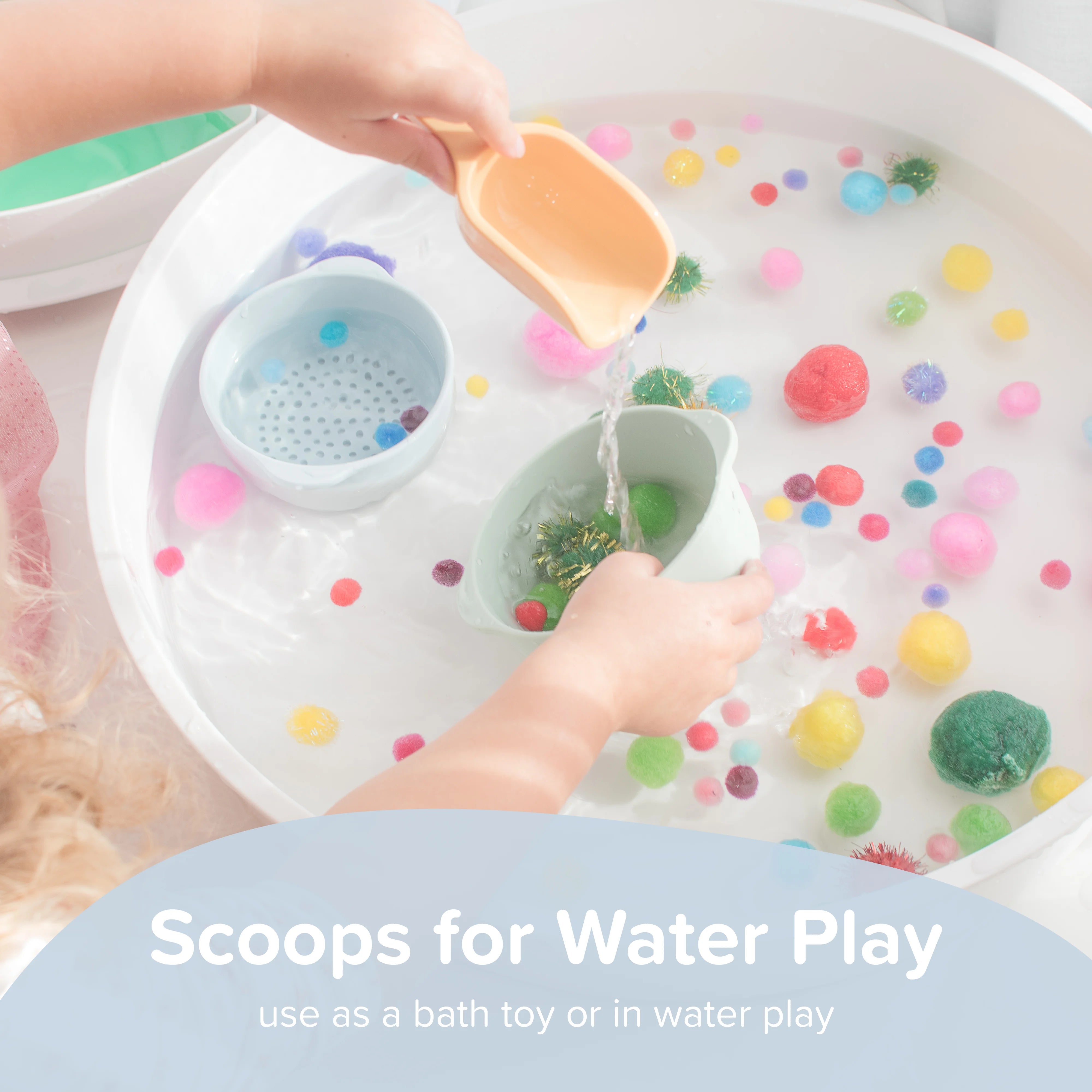 Scoops for Water Play. Use as a bath toy or in water play.
