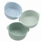 Set of 3 Silicone nesting bowls in Green and Blue