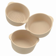 Set of 3 Silicone nesting bowls in Natural