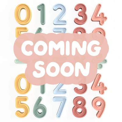 30 piece set of pastel coloured silicone numbers and operations.