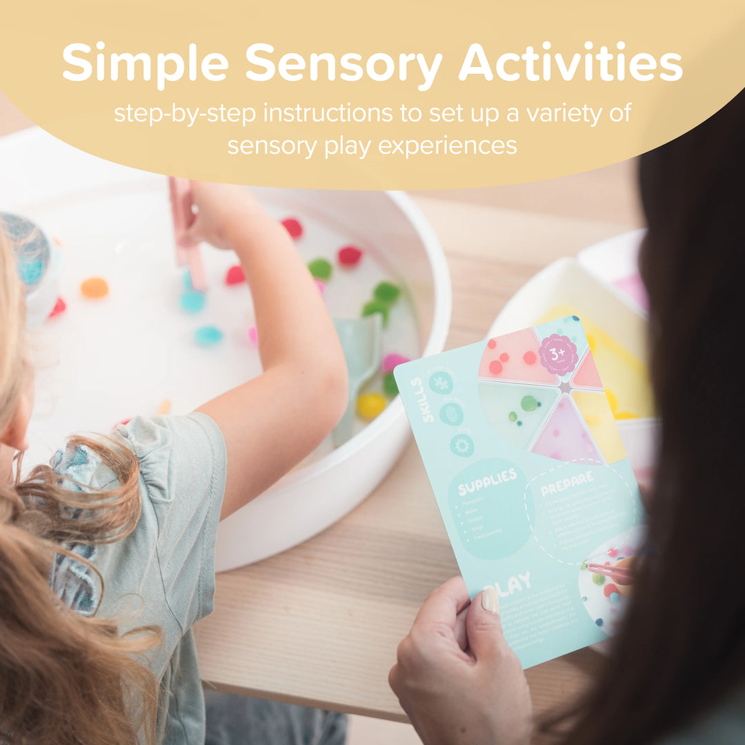 Simple Sensory Activities. Step-by-step instructions to set up a variety of sensory play experiences.