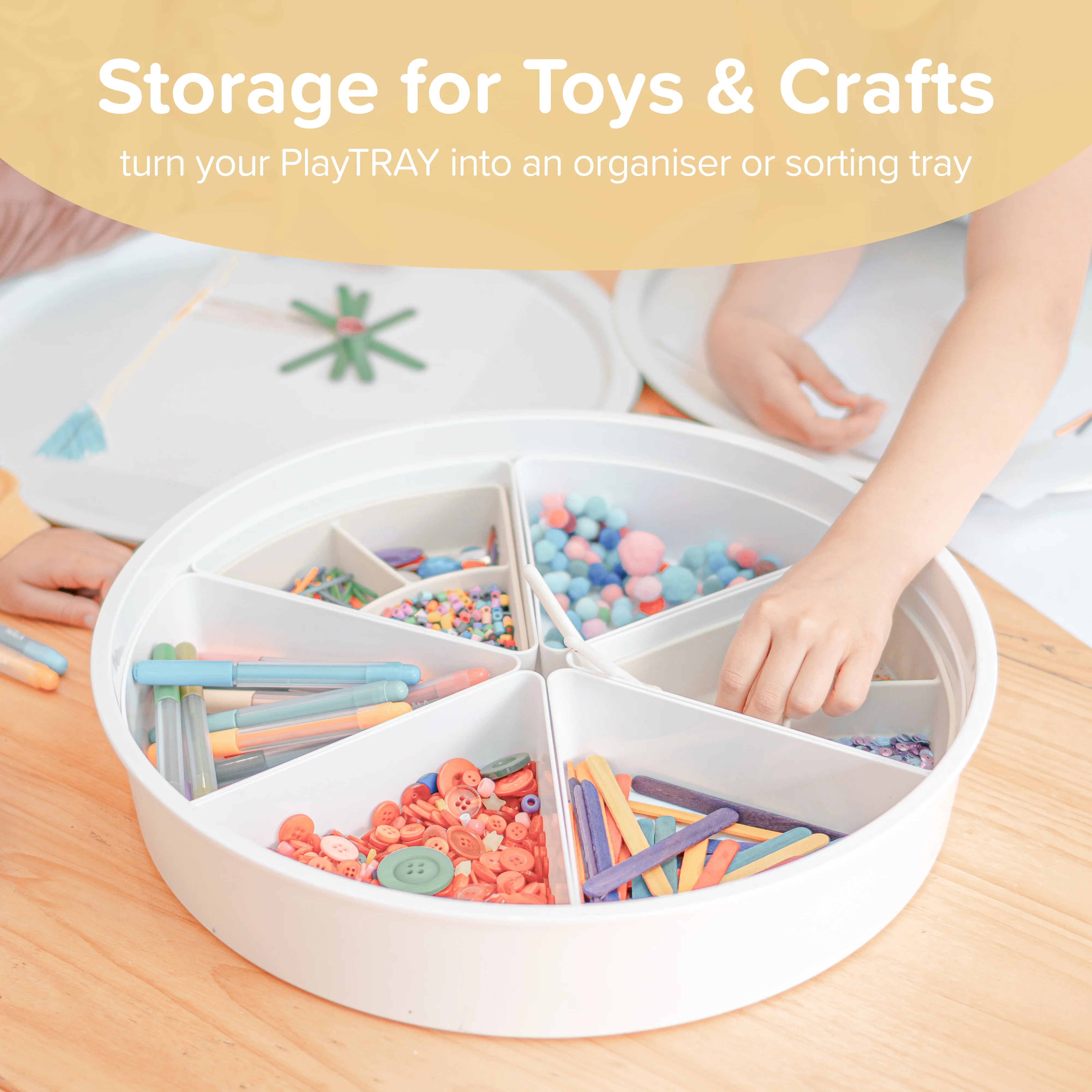 Storage for Toys & Crafts - Turn your PlayTRAY into an organiser or sorting tray